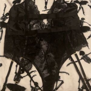 NWT Black one piece lingerie, lace, 1X/2X, never worn